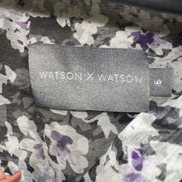 Watson X Watson floral silk button front blouse 6 office silk - Picture 9 of 9